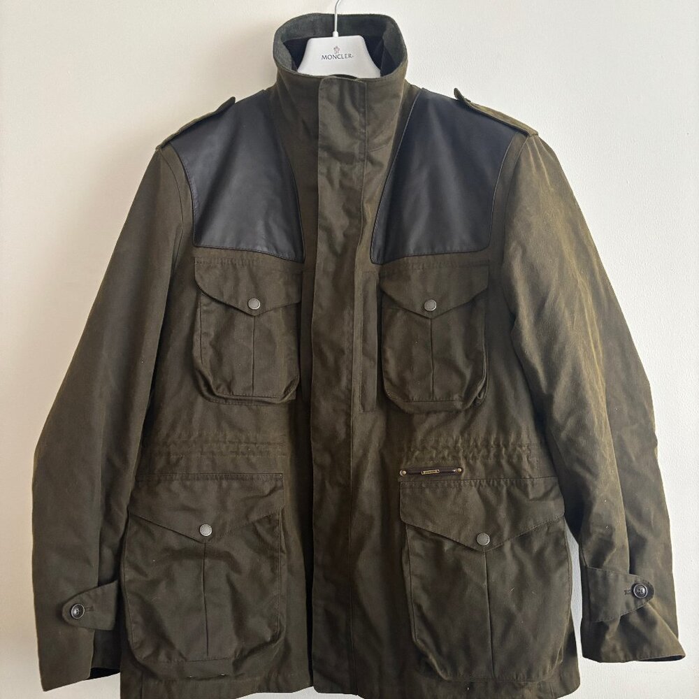 $1500 BNWOT Barbour Supa Corbridge Waxed Cotton Jacket w/ Deep Pile Lining L- XL